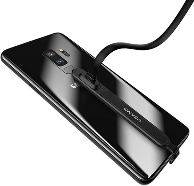 Kabel USAMS U9 USB-C 1.5 m płaski Czarny (6958444995830) - obraz 1