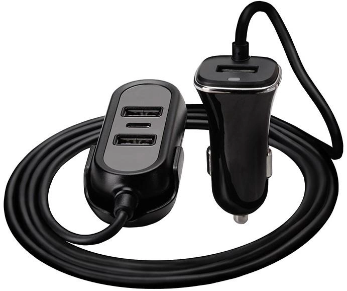 Зарядний пристрій для автомобіля Tracer 12-24 В Multicharge 3 x USB 7.2A + PD 18 Вт Black (TRAADA46351) - зображення 1