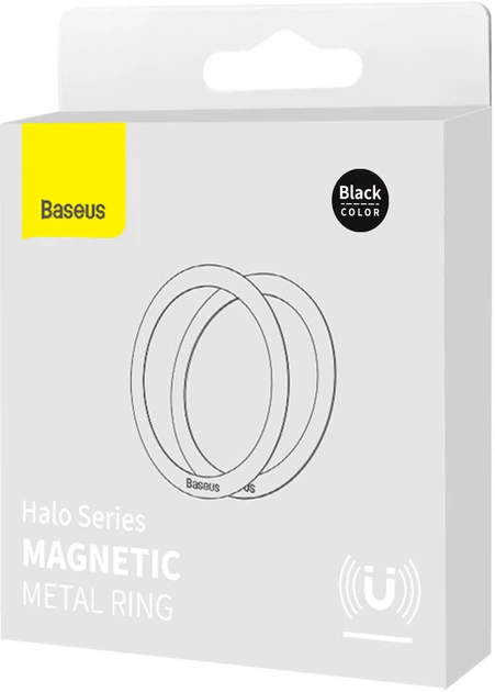 Металеві кільця Baseus Halo Series 2 шт Black (PCCH000001) - зображення 8
