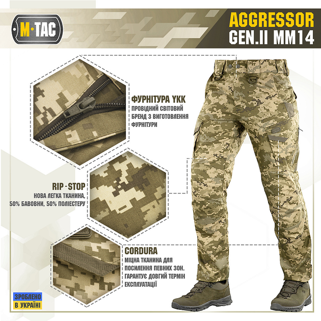 Брюки Aggressor Gen.II MM14 M-Tac Пиксель S/L - изображение 2