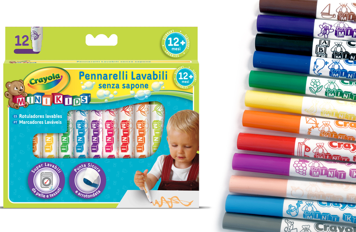 Twelve Washable Markers - Mini Kids - Crayola