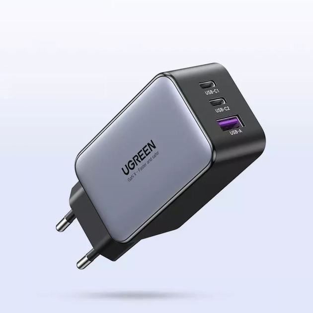 Задрядное устройство Ugreen GaN 65W Quick Charge 4.0 3.0 Type C на 3 порта (CD244) - изображение 9