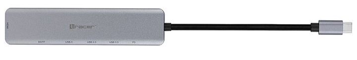 Adapter Tracer A-2 USB Type-C z czytnikiem kart, HDMI 4K, USB 3.0, PDW 60W (TRAPOD46997) - obraz 3