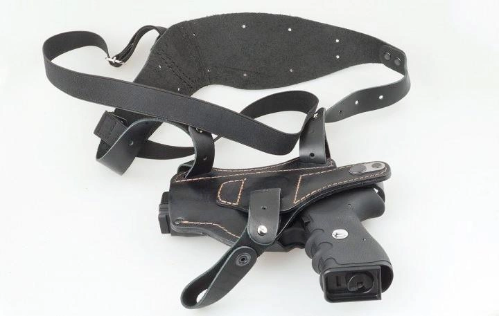 Кобура оперативная, нагрудная для Пистолета глок Glock 17 19, кожаная, формировання - изображение 2