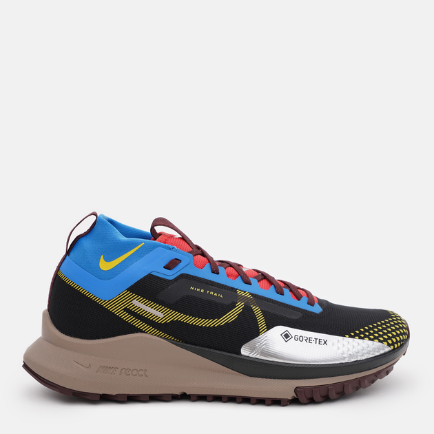 Акція на Чоловічі кросівки для бігу з Gore-Tex Nike React Pegasus Trail 4 Gtx DJ7926-003 46 (12US) 30 см Black/Vivid Sulfur-Lt Photo Blue від Rozetka