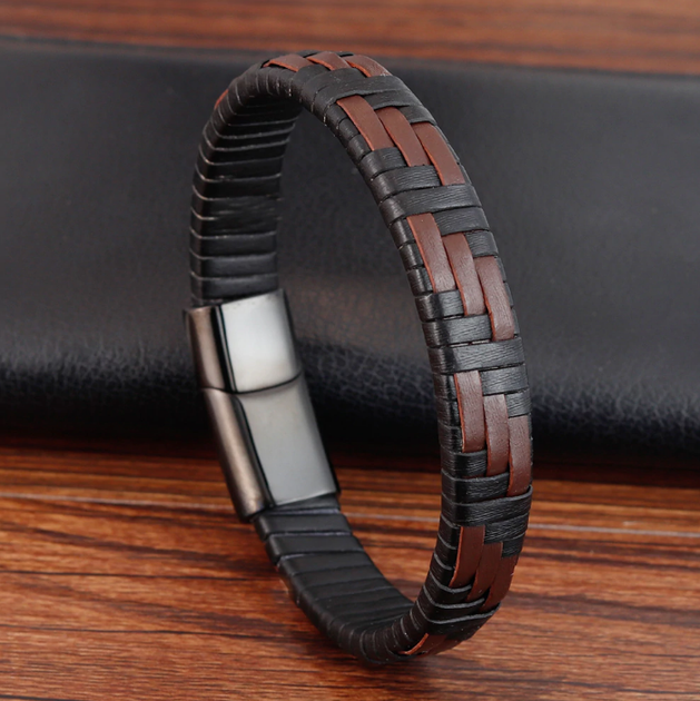 Мужской кожаный браслет Primo Cowboy Lux 21 - Black - Фото 2 Мужской кожаный браслет Primo Cowboy Lux 21 - Black - изображение 2