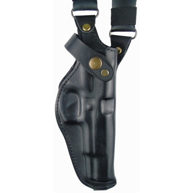 Кобура Медан для Walther P38 оперативная кожаная формованная двухслойная с кожаным креплением и подсумком под магазин вертикальная (1008 Walther P38) - изображение 2