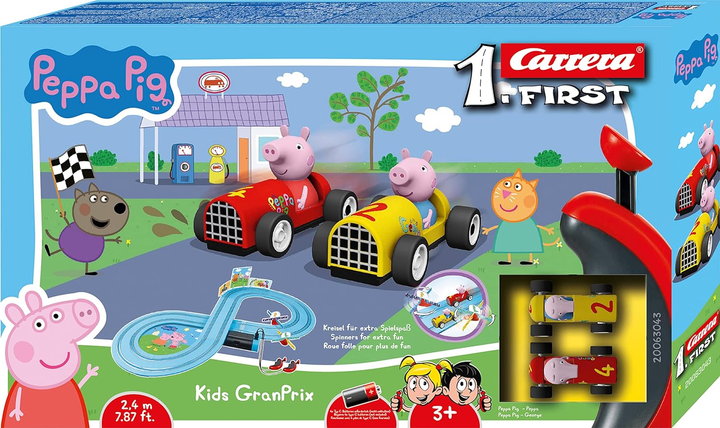 Перегоновий трек Carrera First Race Track Peppa Pig Kids GranPrix 2.4 м (63043) (4007486630437) - зображення 1