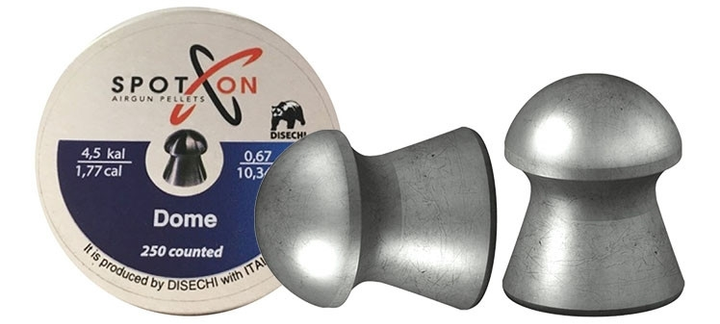 Пули для пневматики Spoton Dome 0,67 кал.4.5мм 250шт (050841) - изображение 1
