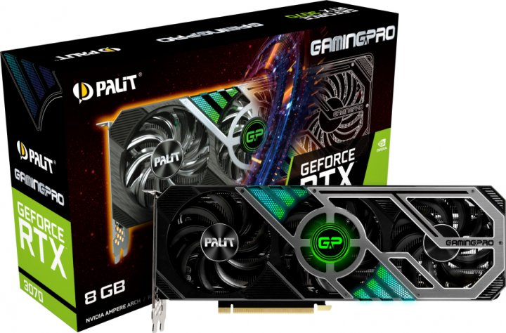 Відеокарта Palit RTX 3070 8GB GamingPro (NE63070019P2-1041A) (GDDR6, 256 bit, PCI-E 4.0 x16) - зображення 2