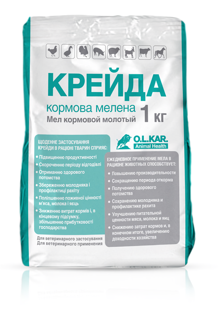 Крейда кормова O.L.KAR. для сільськогосподарських тварин 1 кг - Фото 2 Крейда кормова O.L.KAR. для сільськогосподарських тварин 1 кг - зображення 2