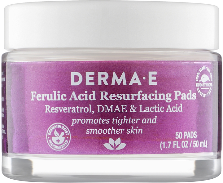 Отшелушивающие пилинг-диски для лица - Derma E Ferulic Acid Resurfacing Pads 50шт (923344-5375) 