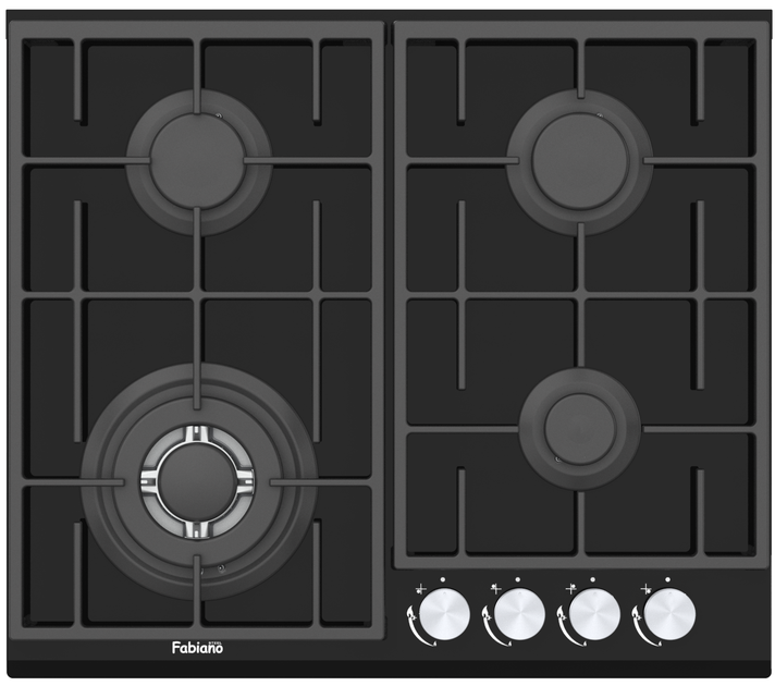 Варильна поверхня газова Fabiano FHG 8244 VGHT Black Glass 8111.406.1470 - изображение 2
