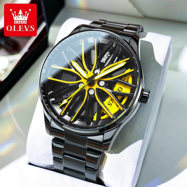 Чоловічий годинник OLEVS 9937 Sport жовтий - зображення 1