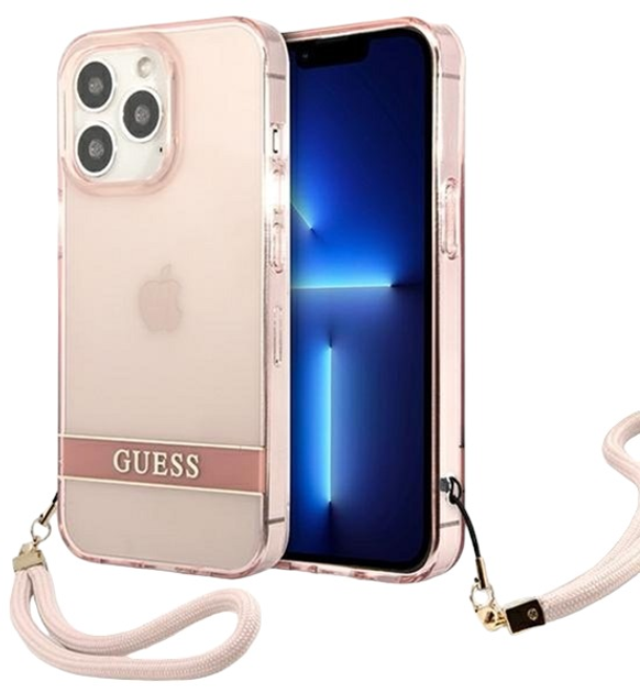 Панель Guess Translucent Strap для Apple iPhone 13/13 Pro Pink (3666339040659) - зображення 1