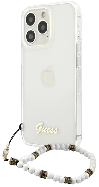 Etui plecki Guess White Pearl do Apple iPhone 13/13 Pro Transparent (3666339025250) - obraz 1