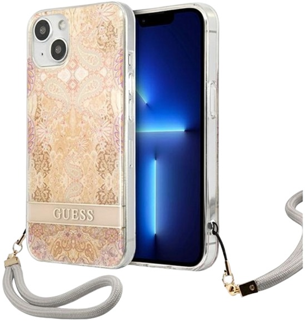 Панель Guess Flower Strap для Apple iPhone 13 mini Gold (3666339040512) - зображення 1