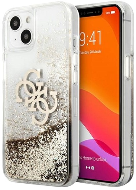 Панель Guess 4G Big Liquid Glitter для Apple iPhone 13 mini Gold (3666339024635) - зображення 1