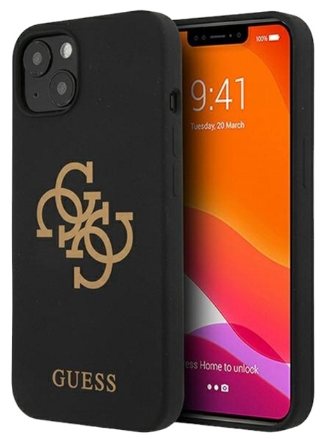 Панель Guess Silicone 4G Logo для Apple iPhone 13 mini Black (3666339024239) - зображення 1