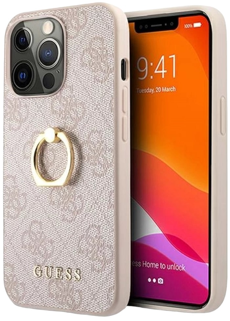 Панель Guess 4G with Ring Stand для Apple iPhone 13 Pro Max Pink (3666339024024) - зображення 1