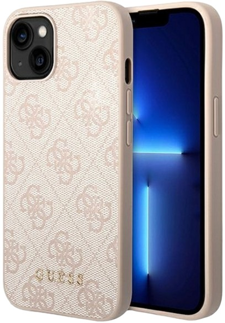 Панель Guess Metal Gold Logo для Apple iPhone 14 Plus Pink (3666339094126) - зображення 1