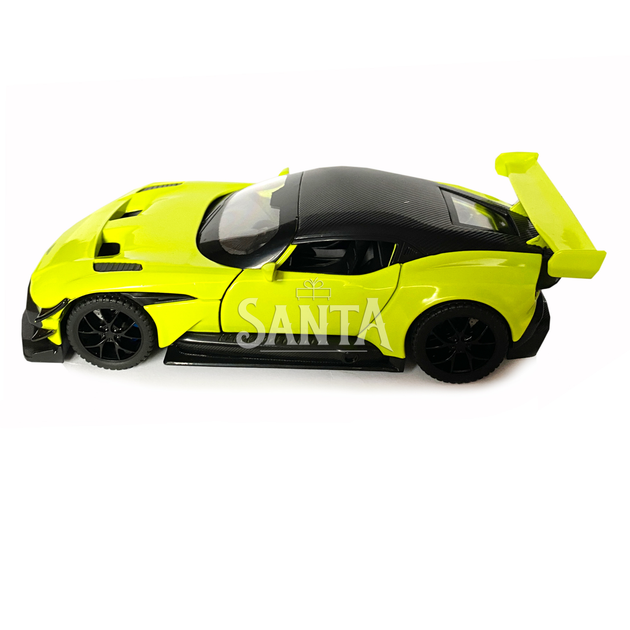 Игрушечная машинка металлическая Aston Martin Vulcan, астон мартин, салатовая, звук, свет, инерция, откр двери, капот, Автоэксперт, 1:32,14,5*7*4,5 см (ТК-10601) - изображение 2