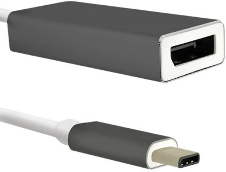 Adapter Qoltec USB-Typ C - DisplayPort 0.2 m szary (5901878504292) - obraz 1