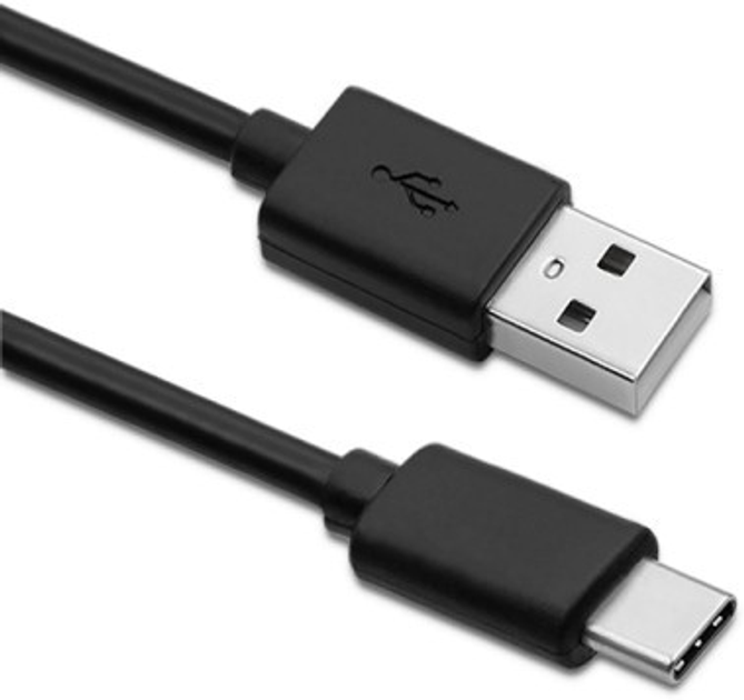 Кабель Qoltec USB Typ-C - USB Typ A 1.2 m чорний (5901878504889) - зображення 1