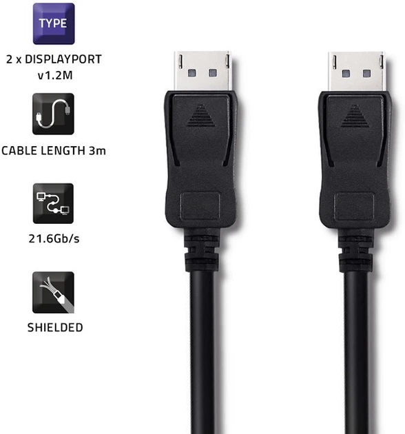 Кабель Qoltec 4K DisplayPort v1.1 - DisplayPort v1.1 1 м (5901878504520) - зображення 5