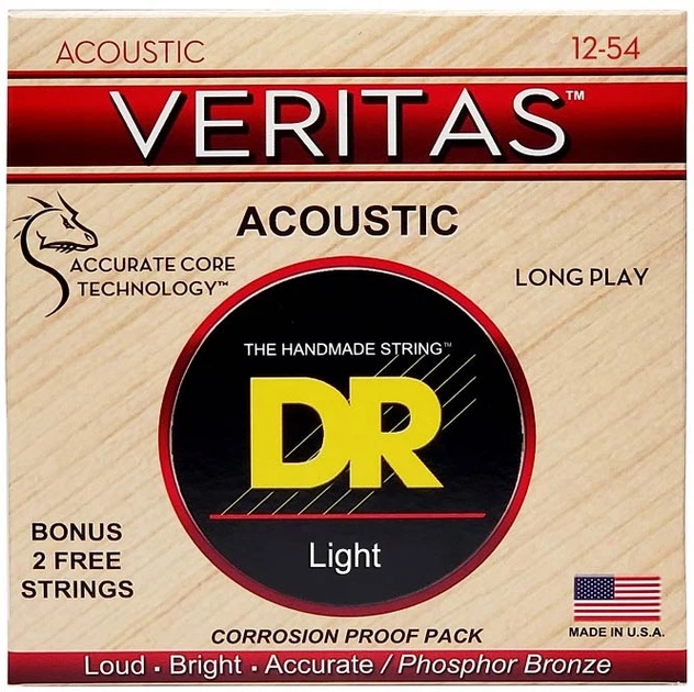 Струны для акустической гитары DR STRINGS VERITAS COATED CORE ACOUSTIC GUITAR STRINGS - LIGHT (12-54) - Фото 1 Струны для акустической гитары DR STRINGS VERITAS COATED CORE ACOUSTIC GUITAR STRINGS - LIGHT (12-54) - изображение 1
