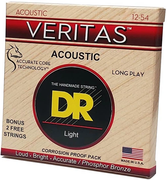 Струны для акустической гитары DR STRINGS VERITAS COATED CORE ACOUSTIC GUITAR STRINGS - LIGHT (12-54) - Фото 2 Струны для акустической гитары DR STRINGS VERITAS COATED CORE ACOUSTIC GUITAR STRINGS - LIGHT (12-54) - изображение 2