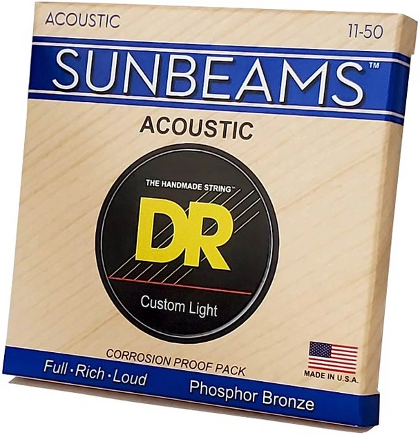 Струны для акустической гитары DR STRINGS SUNBEAM ACOUSTIC PHOSPHOR BRONZE - CUSTOM LIGHT (11-50) - Фото 2 Струны для акустической гитары DR STRINGS SUNBEAM ACOUSTIC PHOSPHOR BRONZE - CUSTOM LIGHT (11-50) - изображение 2