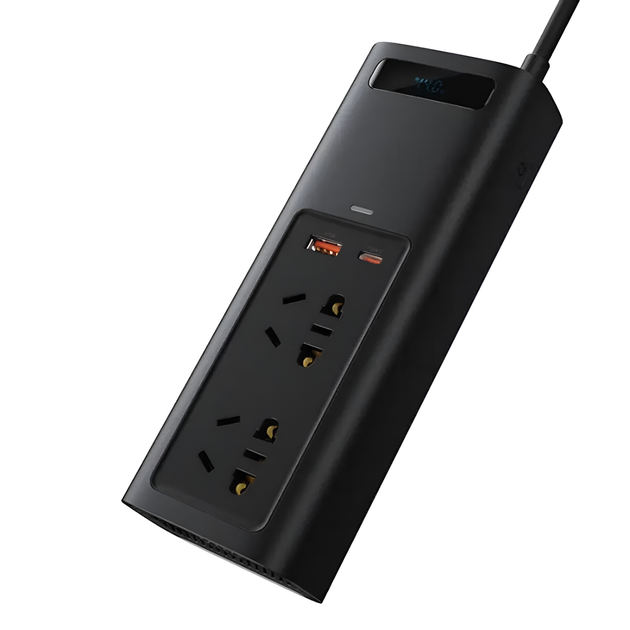 Автомобильный инвертор baseus in-car inverter 150w (220v cn/eu) black - изображение 2