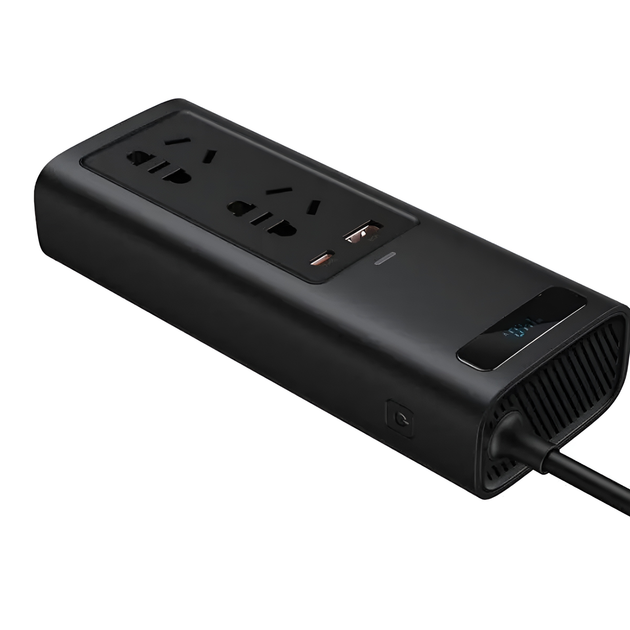 Автомобильный инвертор baseus in-car inverter 150w (220v cn/eu) black - изображение 3