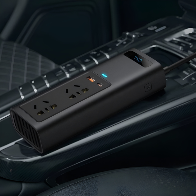Автомобильный инвертор baseus in-car inverter 150w (220v cn/eu) black - изображение 7