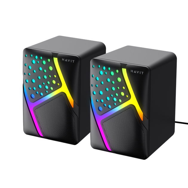 Стерео колонки havit hv-sk763 usb rgb black - изображение 4