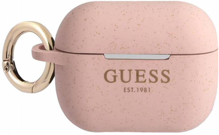 Etui CG Mobile Guess Silicone Glitter do AirPods Pro Różowy (3666339010218) - obraz 1