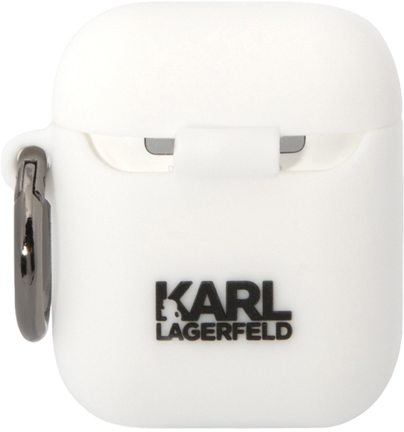 Чохол CG Mobile Karl Lagerfeld Silicone Karl Head 3D для AirPods 1 / 2 White (3666339087838) - зображення 2