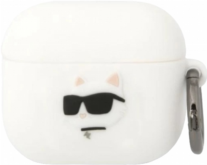 Etui CG Mobile Karl Lagerfeld Silicone Choupette Head 3D do AirPods 3 Biały (3666339087944) - obraz 1