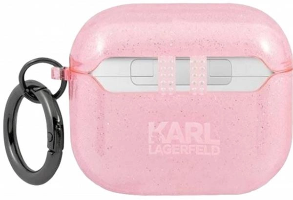 Чохол CG Mobile Karl Lagerfeld Glitter Karl`s Head для AirPods 3 Pink (3666339030339) - зображення 2