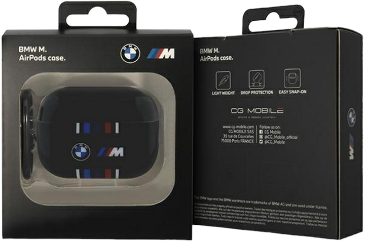 Etui CG Mobile BMW Multiple Colored Lines BMAP222SWTK do AirPods Pro 2 Czarny (3666339123871) - obraz 4