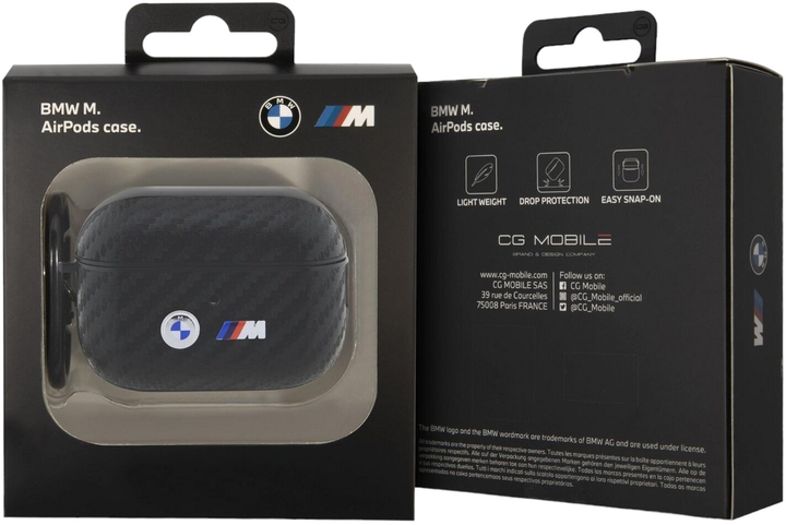 Чохол CG Mobile BMW Carbon Double Metal Logo BMAP2WMPUCA2 для AirPods Pro 2 Black (3666339123840) - зображення 4
