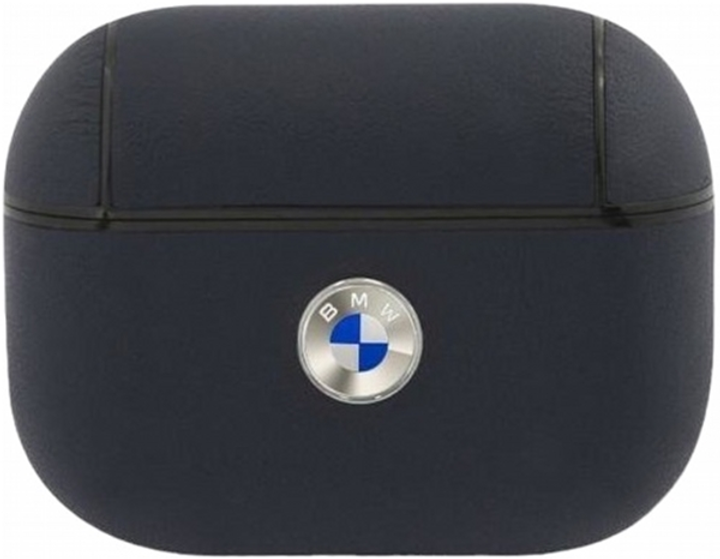 Чохол CG Mobile BMW Geniune Leather Silver Logo BMAPSSLNA для AirPods Pro Navy (3666339009441) - зображення 1