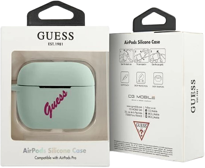 Etui CG Mobile Guess Silicone Vintage GUACAPLSVSBF do AirPods Pro Niebieski fuschia (3700740495483) - obraz 3