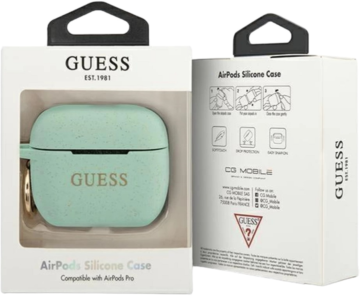 Etui CG Mobile Guess Silicone Glitter GUACAPSILGLGN do AirPods Pro Zielony (3700740494394) - obraz 3