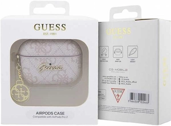 Etui CG Mobile Guess 4G Charm Collection GUAP2G4GSMP do AirPods Pro 2 Różowy (3666339102500) - obraz 2