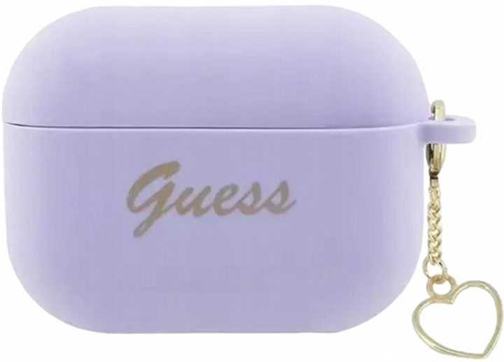 Чохол CG Mobile Guess Silicone Charm Heart Collection GUAP2LSCHSU для AirPods Pro 2 Purple (3666339110994) - зображення 1