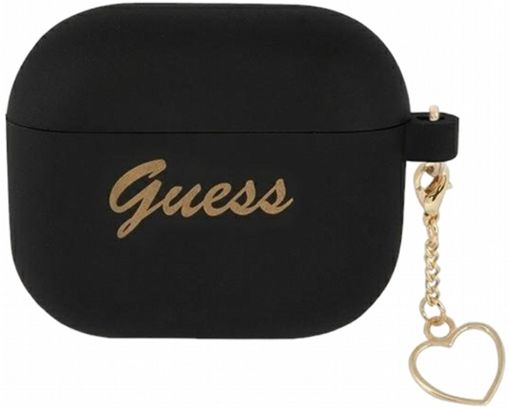 Чохол CG Mobile Guess Silicone Charm Heart Collection GUA3LSCHSK для AirPods 3 Black (3666339038991) - зображення 1