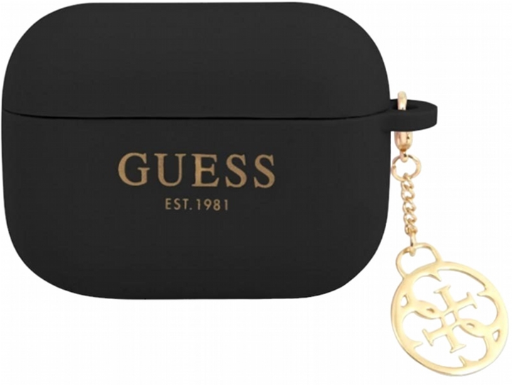 Etui CG Mobile Guess Silicone Charm 4G Collection GUAPLSC4EK do AirPods Pro Czarny (3666339039165) - obraz 1