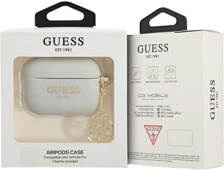 Etui CG Mobile Guess Silicone Charm 4G Collection GUAPLSC4EG do AirPods Pro Szary (3666339039318) - obraz 3